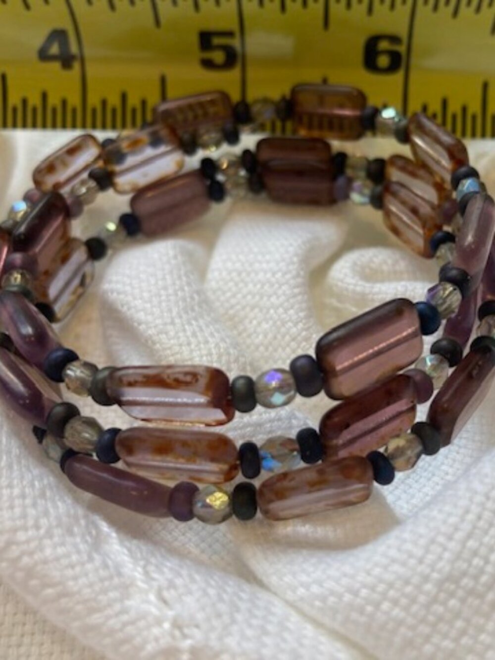 Purple stone wrap bracelet